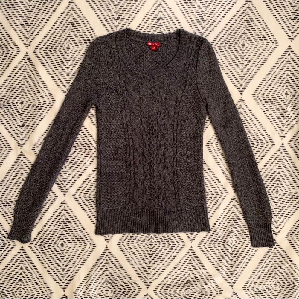Gray Merona Cable Knit Sweater